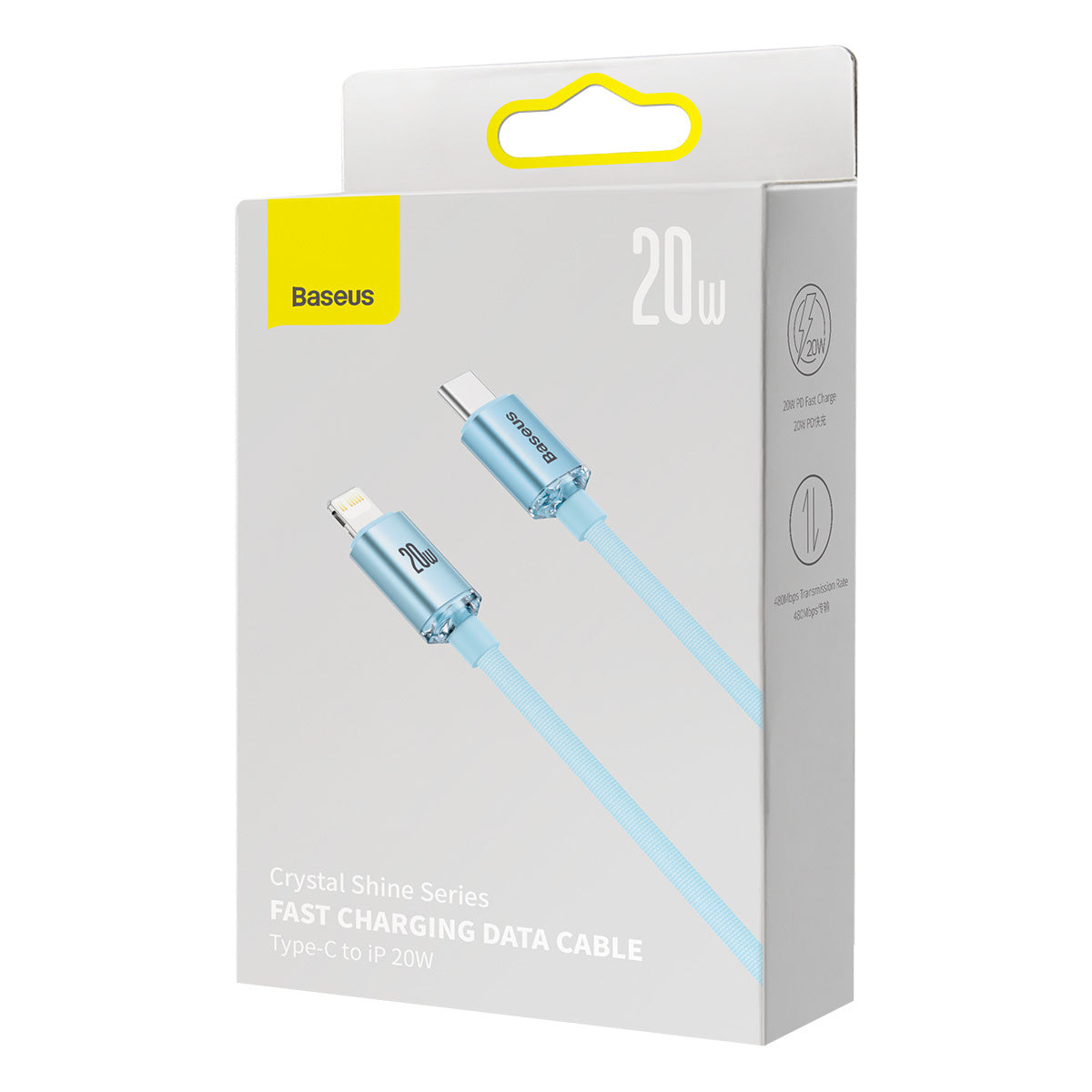 Baseus Crystal Shine CAJY001303 Kabel Lightning – USB-C PD 20W 480 Mb/s 1,2m