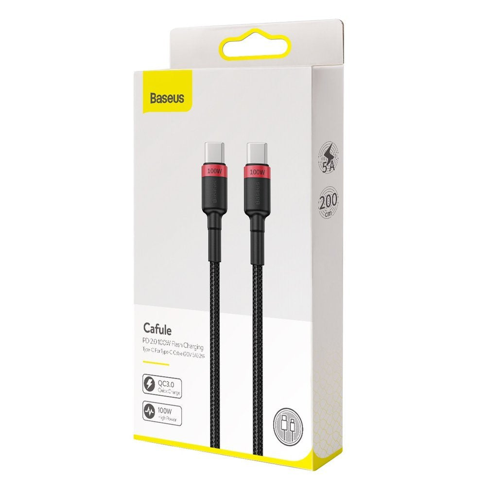 Baseus Cafule CATKLF-AL91 Kabel USB-C – USB-C PD QC 100W 5A 480 Mb/s 2m