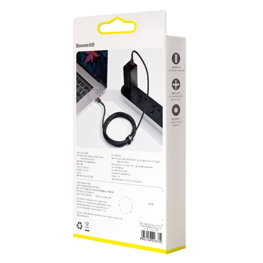 Baseus Cafule CATKLF-AL91 Kabel USB-C – USB-C PD QC 100W 5A 480 Mb/s 2m