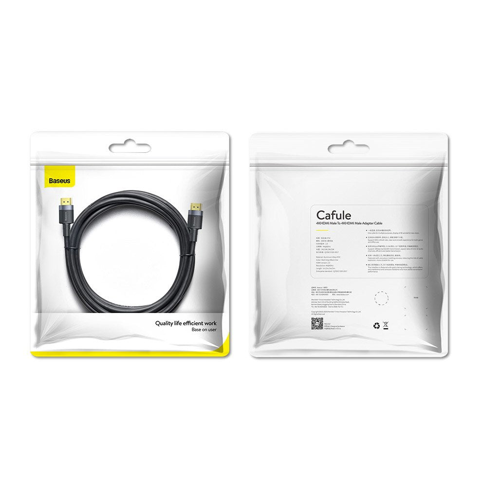 Kabel Baseus Cafule HDMI / HDMI 2.0 4K 60 Hz 3D 18 Gbps 3 m