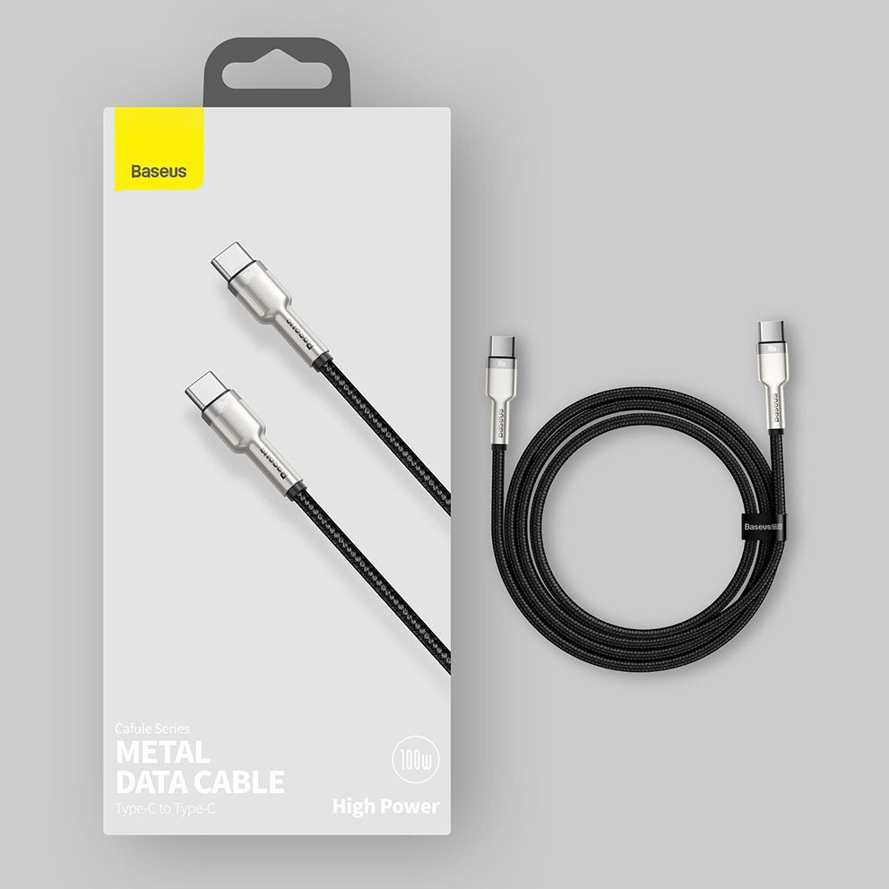 Kabel Baseus Cafule Series Metal Data USB-C / USB-C PD QC SCP 100W 5A 1 m