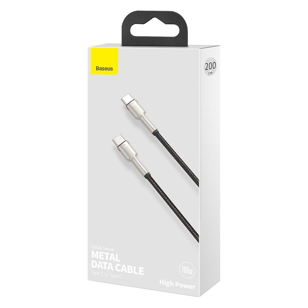 Kabel Baseus Cafule Series Metal Data USB-C / USB-C PD QC SCP 100W 5A 2 m