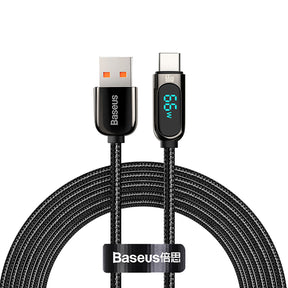 Kabel Baseus Display Fast Charging Data USB-A / USB-C 66W 1 m