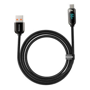 Kabel Baseus Display Fast Charging Data USB-A / USB-C 66W 1 m