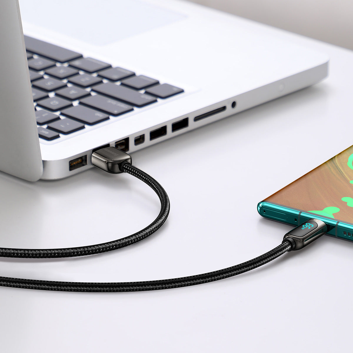 Kabel Baseus Display Fast Charging Data USB-A / USB-C 66W 1 m