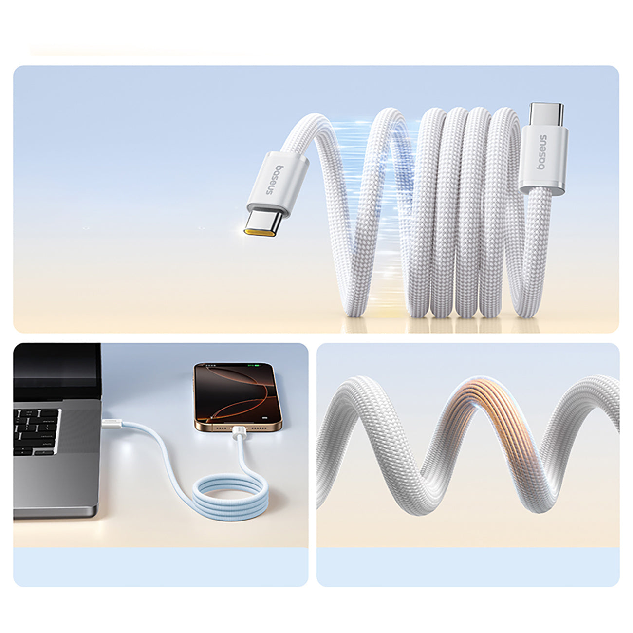 Baseus Dynamic 4 Pro Kabel USB-C - USB-C magnetyczny 100W 1m