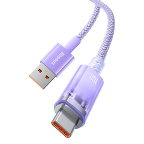 Kabel Baseus Explorer 100W USB-A - USB-C z inteligentnym czujnikiem temperatury 1m