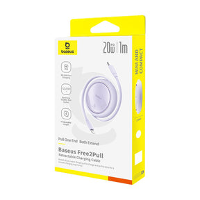 Baseus Free2Pull Kabel zwijany USB-C / Lightning 20W 1m