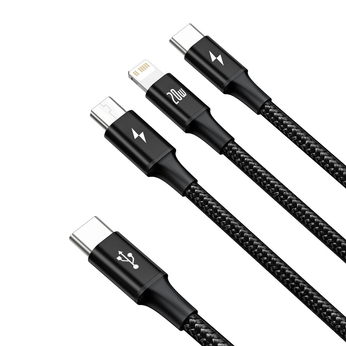 Kabel Baseus Rapid Series 3w1 USB-C - USB-C / Lightning / micro USB 20W PD 1.5m