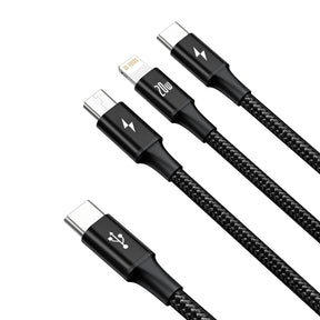Kabel Baseus Rapid Series 3w1 USB-C - USB-C / Lightning / micro USB 20W PD 1.5m