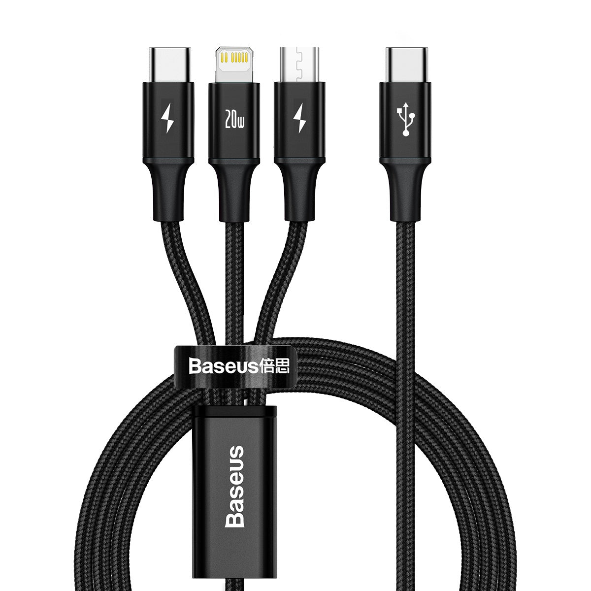 Kabel Baseus Rapid Series 3w1 USB-C - USB-C / Lightning / micro USB 20W PD 1.5m