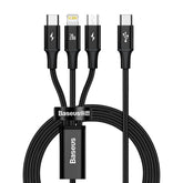 Kabel Baseus Rapid Series 3w1 USB-C - USB-C / Lightning / micro USB 20W PD 1.5m