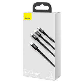 Kabel Baseus Rapid Series 3w1 USB-C - USB-C / Lightning / micro USB 20W PD 1.5m