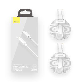 Baseus Simple Wisdom Kabel Lightning / USB-C 20W 1,5 m 2 szt.