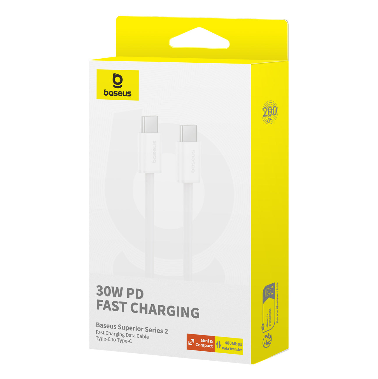 Kabel Baseus Superior Series II USB-C - USB-C 30W 480Mb/s 2m