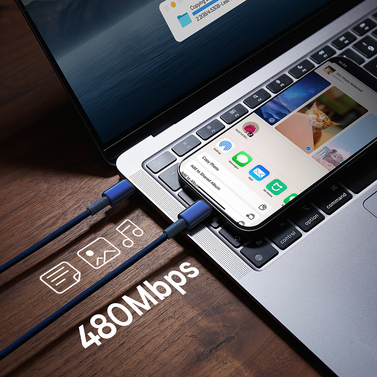 Baseus Tungsten Gold Kabel USB-C / USB-C 100W 1m