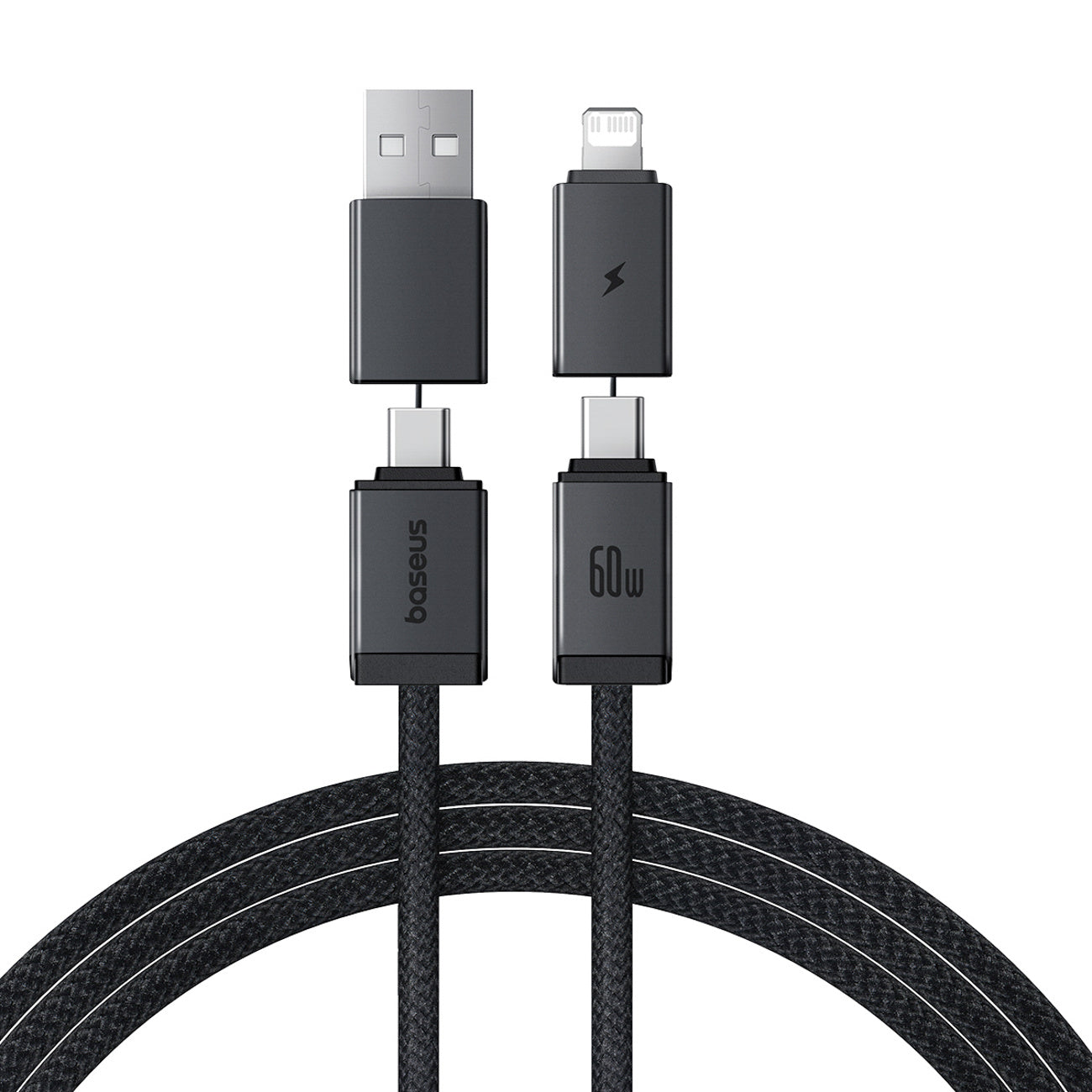 Baseus Versatile 60W Kabel USB-C – USB-C z adapterami USB-A i Lightning 1 m