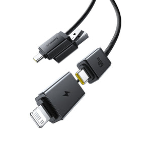 Baseus Versatile 60W Kabel USB-C – USB-C z adapterami USB-A i Lightning 1 m