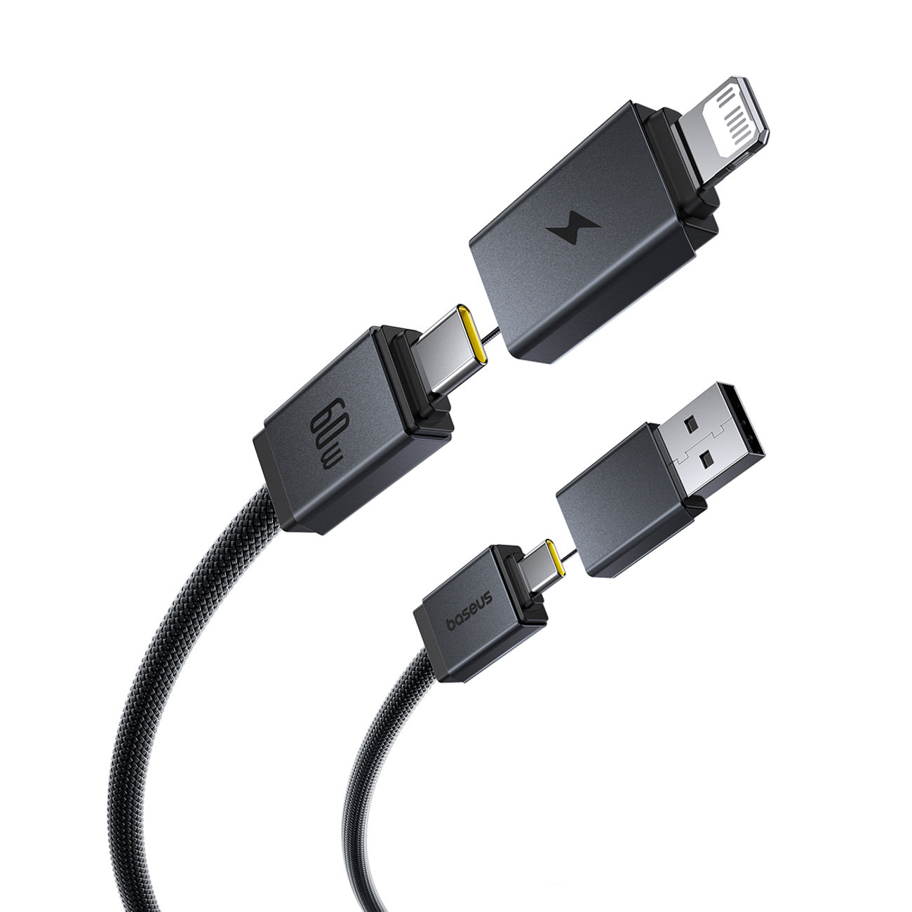 Baseus Versatile 60W Kabel USB-C – USB-C z adapterami USB-A i Lightning 1 m