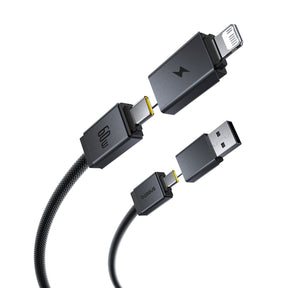 Baseus Versatile 60W Kabel USB-C – USB-C z adapterami USB-A i Lightning 1 m