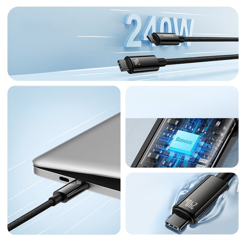 Baseus Tungsten Gold Kabel USB-C – USB-C 480 Mb/s 240 W 3 m