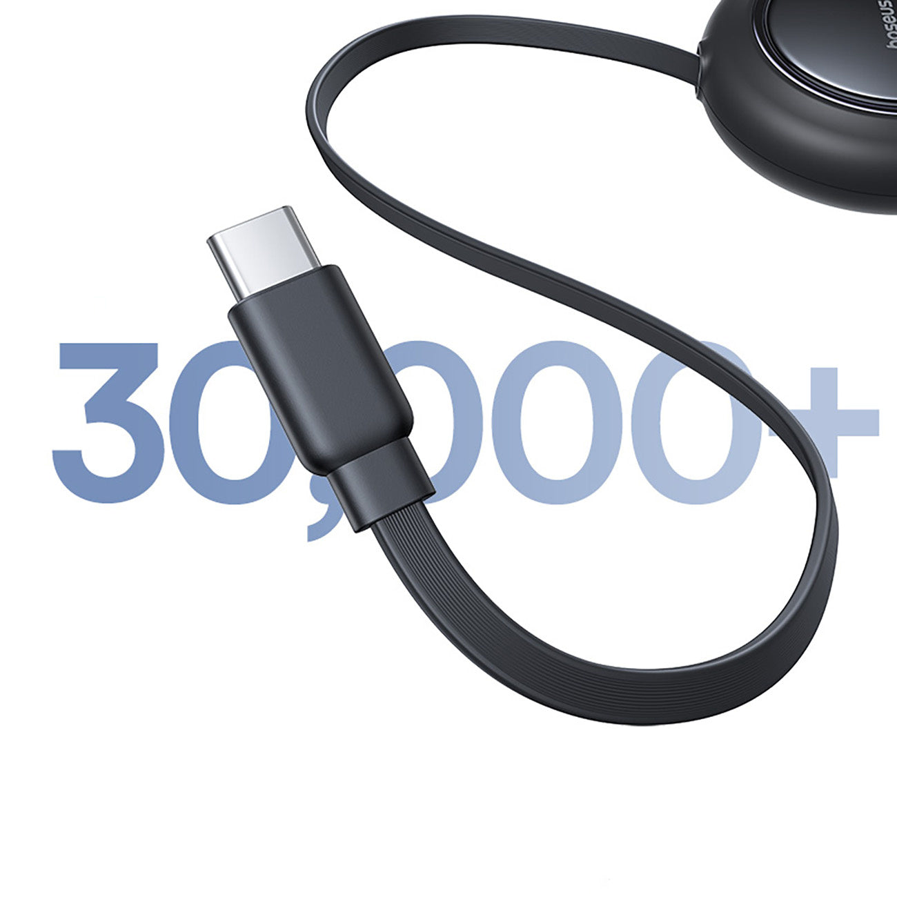 Baseus Free2Pull Mini Kabel zwijany 100W 3w1 USB-C - 2xUSB-C 1.2m