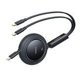 Baseus Free2Pull Mini Kabel zwijany 100W 3w1 USB-C - 2xUSB-C 1.2m