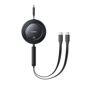 Baseus Free2Pull Mini Kabel zwijany 100W 3w1 USB-C - 2xUSB-C 1.2m