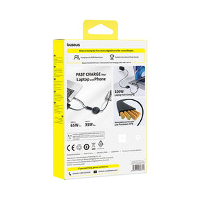 Baseus Free2Pull Mini Kabel zwijany 100W 3w1 USB-C - 2xUSB-C 1.2m
