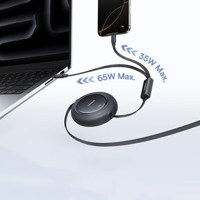 Baseus Free2Pull Mini Kabel zwijany 100W 3w1 USB-C - 2xUSB-C 1.2m