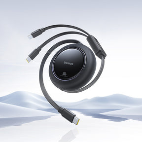 Baseus Free2Pull Mini Kabel zwijany 100W 3w1 USB-C - 2xUSB-C 1.2m