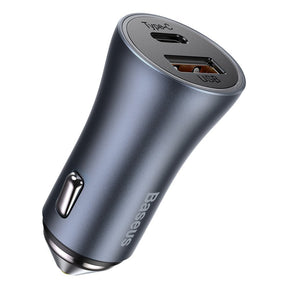 Ładowarka Baseus Golden Contactor Pro do samochodu USB-C / USB-A 40W PD QC 4+ SCP FCP AFC + kabel