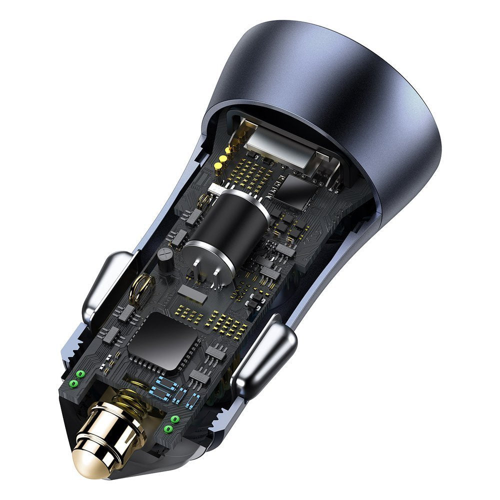 Ładowarka Baseus Golden Contactor Pro do samochodu USB-C / USB-A 40W PD QC 4+ SCP FCP AFC + kabel