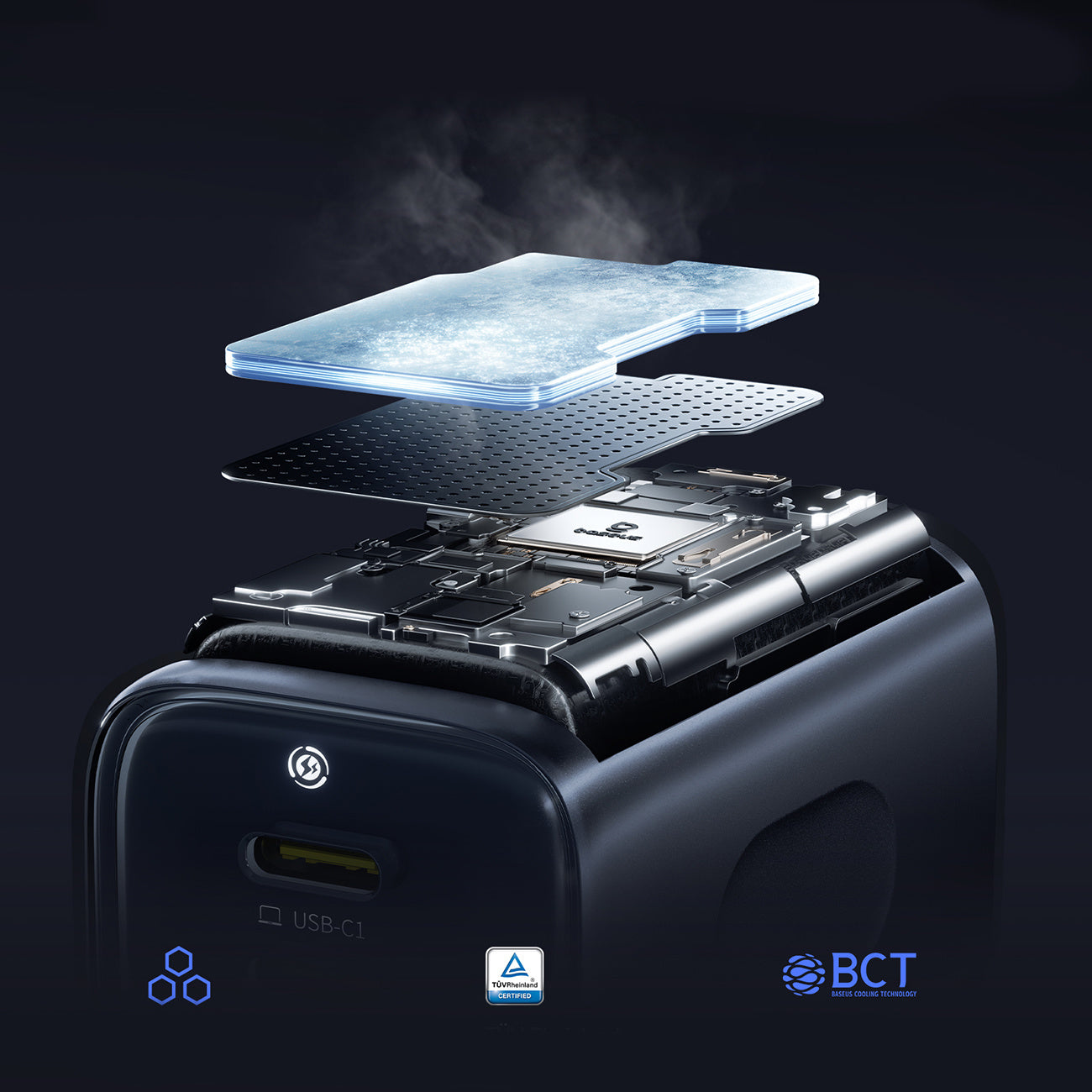 Ładowarka Baseus PicoGo AE11 100W 2xUSB-C 1xUSB-A - czarna