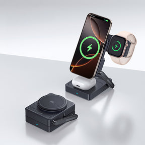 Baseus PicoGo AF21 Ładowarka bezprzewodowa 3w1 Qi2.2 35W z zasilaczem EU 45W i kablem USB-C 1m