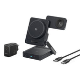 Baseus PicoGo AF21 Ładowarka bezprzewodowa 3w1 Qi2.2 35W z zasilaczem EU 45W i kablem USB-C 1m