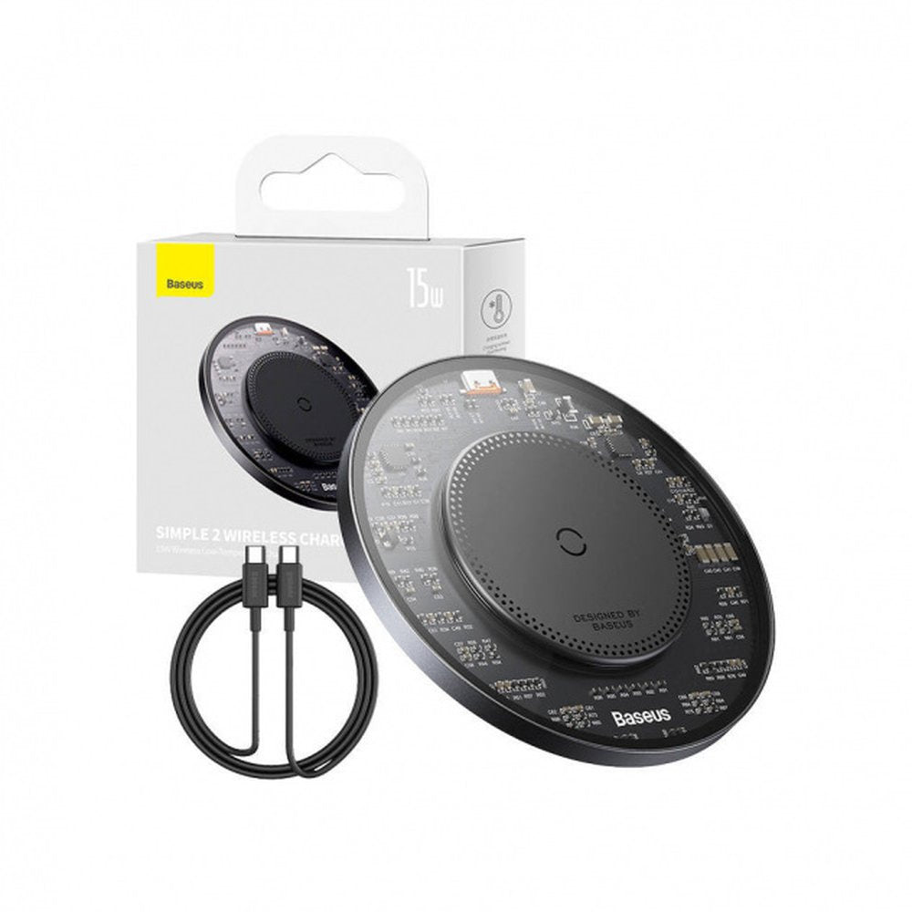 Baseus BS-W530 Ładowarka indukcyjna 15W + kabel USB-C – USB-C 24W 1m