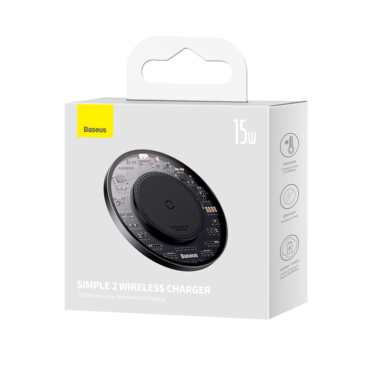 Baseus BS-W530 Ładowarka indukcyjna 15W + kabel USB-C – USB-C 24W 1m