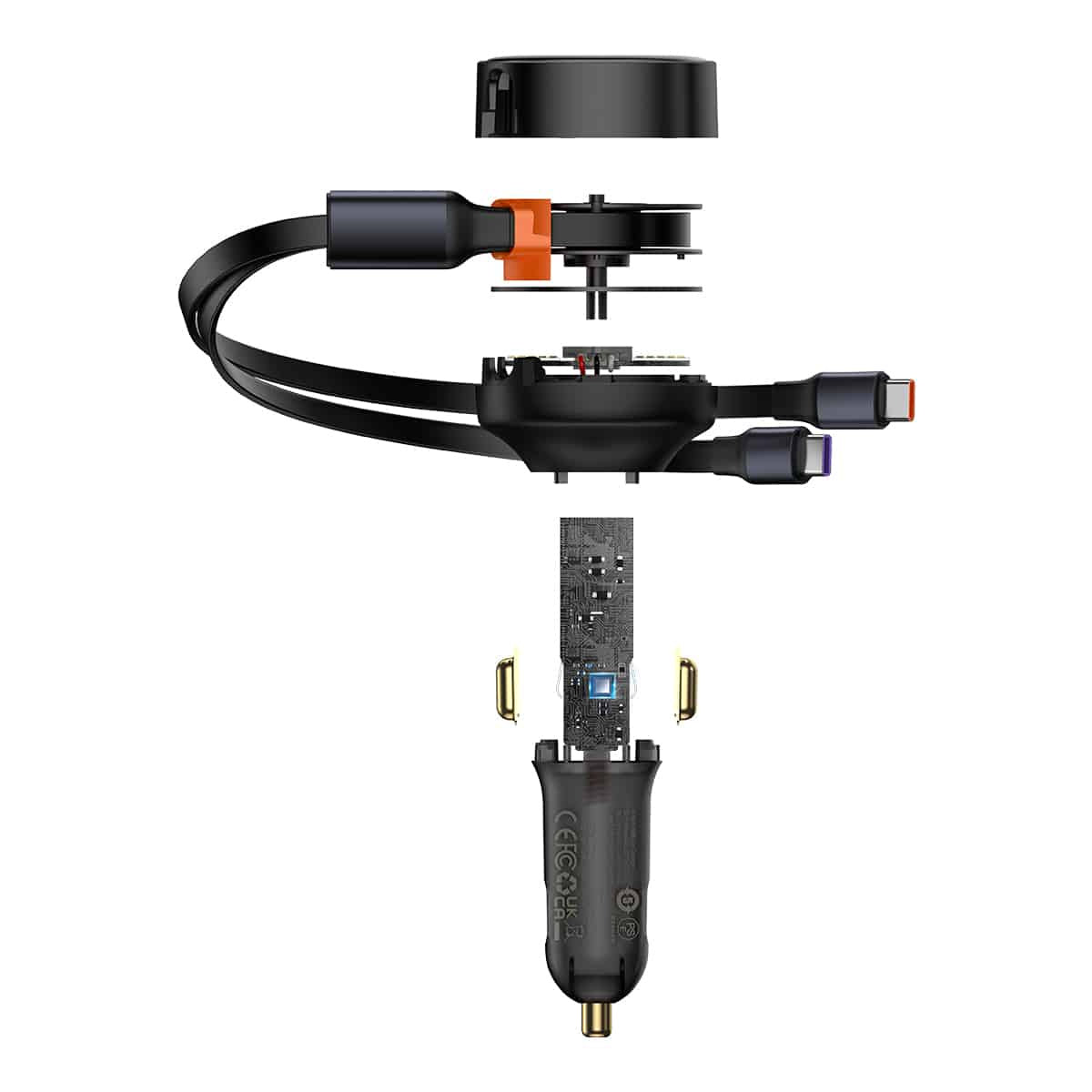 Baseus Enjoyment Ładowarka samochodowa 2w1 33W 2x USB-C