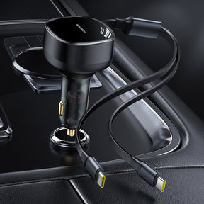 Baseus Enjoyment Ładowarka samochodowa 2x USB-C 33W 2w1