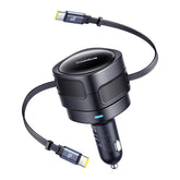 Baseus Enjoyment Max Ładowarka samochodowa 60W z dwoma zwijanymi kablami USB-C