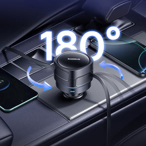 Baseus Enjoyment Max Ładowarka samochodowa 60W z dwoma zwijanymi kablami USB-C