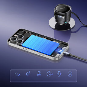 Baseus Enjoyment Max Ładowarka samochodowa 60W ze zwijanymi kablami USB-C i Lightning