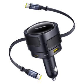 Baseus Enjoyment Max Ładowarka samochodowa 90W 2 x kabel USB-C + USB-A + USB-C
