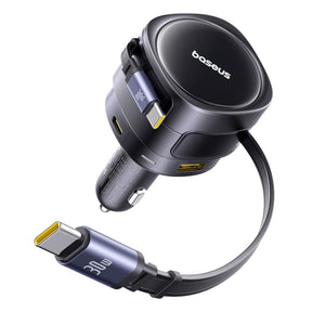 Baseus Enjoyment Max Ładowarka samochodowa 90W 2 x kabel USB-C + USB-A + USB-C