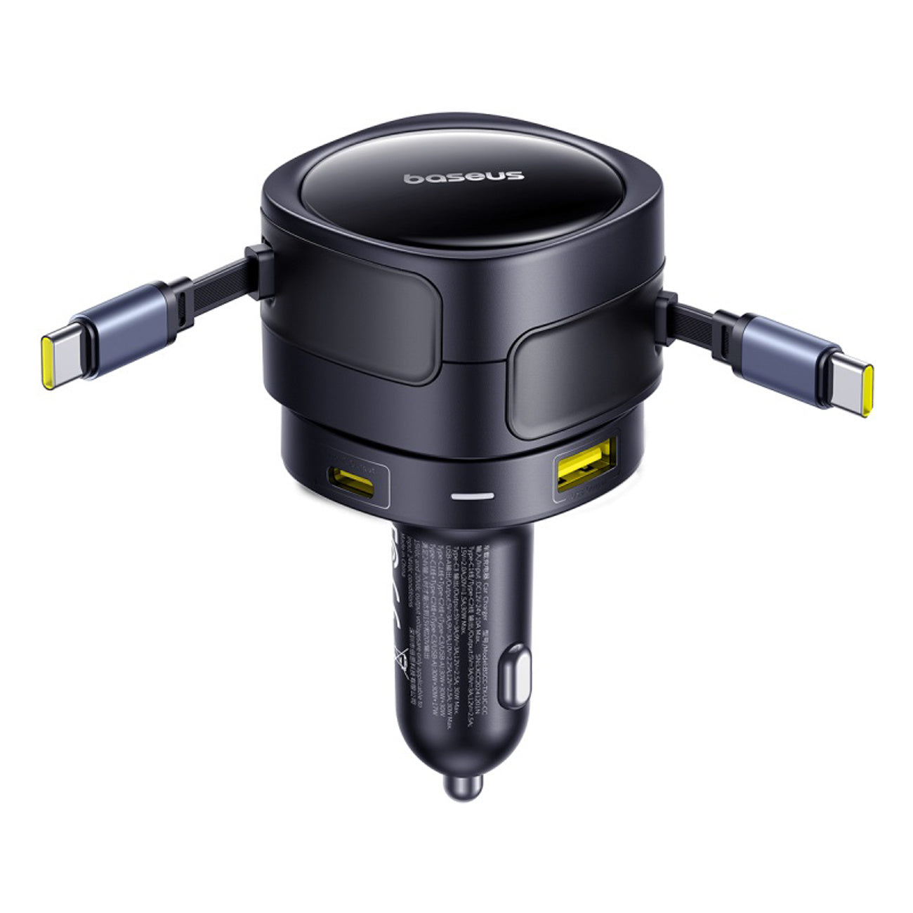 Baseus Enjoyment Max Ładowarka samochodowa 90W 2 x kabel USB-C + USB-A + USB-C