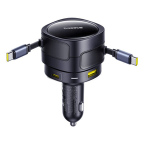 Baseus Enjoyment Max Ładowarka samochodowa 90W 2 x kabel USB-C + USB-A + USB-C