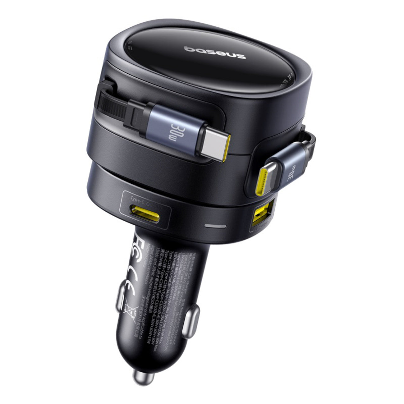 Baseus Enjoyment Max Ładowarka samochodowa 90W 2 x kabel USB-C + USB-A + USB-C