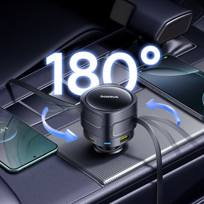 Baseus Enjoyment Max Ładowarka samochodowa 90W 2 x kabel USB-C + USB-A + USB-C