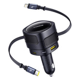 Baseus Enjoyment Max Ładowarka samochodowa 90W 2x USB-C + kabel USB-C i Lightning